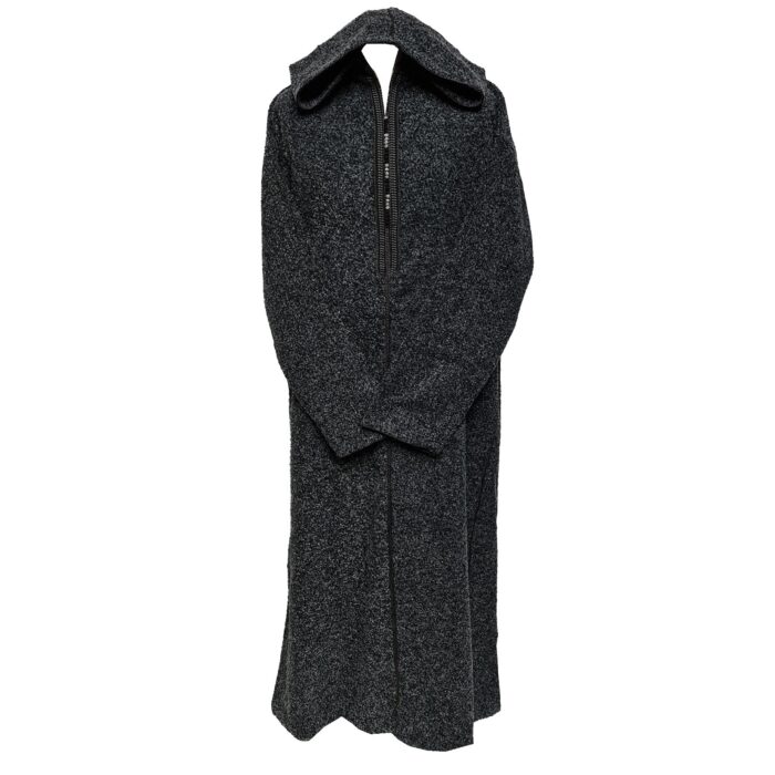 Superthkwrmwl 0024b Moroccan Super Thick Warm Cashmere Wool Blend Grey Black Hooded Thobe Djellaba (6)