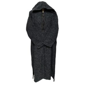 Superthkwrmwl 0026d Moroccan Super Thick Warm Cashmere Wool Blend Grey Black Hooded Thobe Djellaba (2)