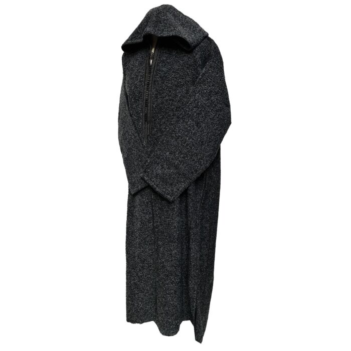 Superthkwrmwl 0026d Moroccan Super Thick Warm Cashmere Wool Blend Grey Black Hooded Thobe Djellaba (4)