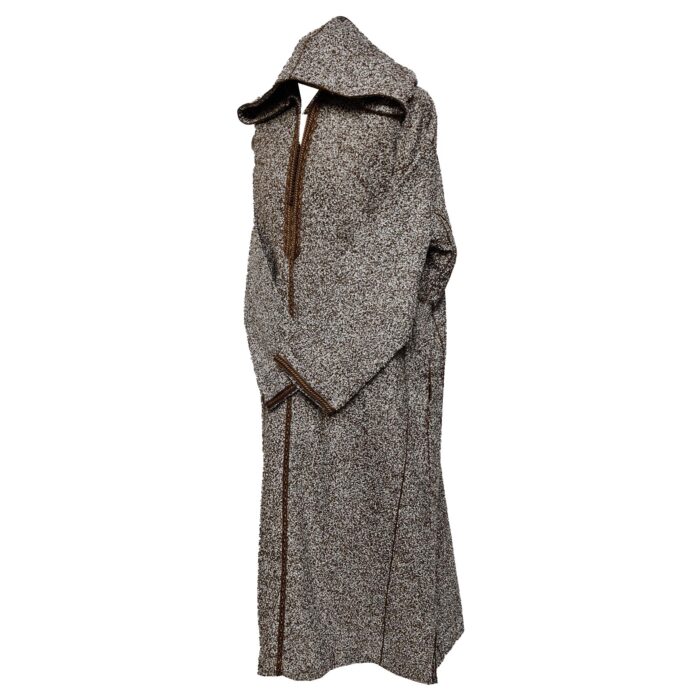 Superthkwrmwl 0030h Moroccan Super Thick Warm Cashmere Wool Blend Brown Hooded Thobe Djellaba (4)