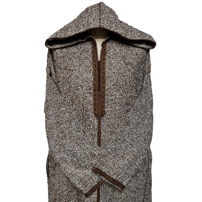 Superthkwrmwl 0030h Moroccan Super Thick Warm Cashmere Wool Blend Brown Hooded Thobe Djellaba (7)