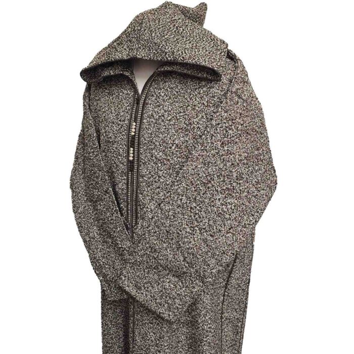 Superthkwrmwl 300k Moroccan Super Thick Warm Cashmere Wool Blend Brown Hooded Thobe Djellaba(5)