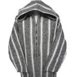 Superthkwrmwl 500lm Moroccan Super Thick Warm Wool Blend Grey Striped Hooded Thobe Djellaba (5)