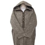 Superthkwrmwl 700rg Moroccan Super Thick Warm Cashmere Wool Blend Brown Hooded Thobe Djellaba(4)