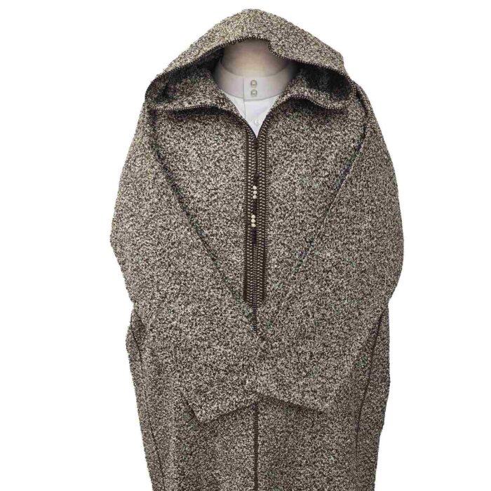 Superthkwrmwl 700rg Moroccan Super Thick Warm Cashmere Wool Blend Brown Hooded Thobe Djellaba(4)