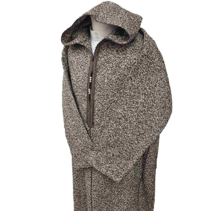 Superthkwrmwl 700rg Moroccan Super Thick Warm Cashmere Wool Blend Brown Hooded Thobe Djellaba(5)