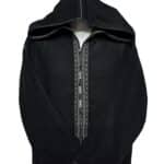 Supsaed Blk001 Super Soft High Quality Cashmere Wool Blend Black Moroccan Thobe Jubba Djellaba (10)