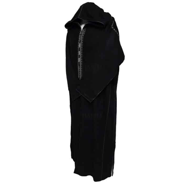 Supsaed Blk001 Super Soft High Quality Cashmere Wool Blend Black Moroccan Thobe Jubba Djellaba (6)