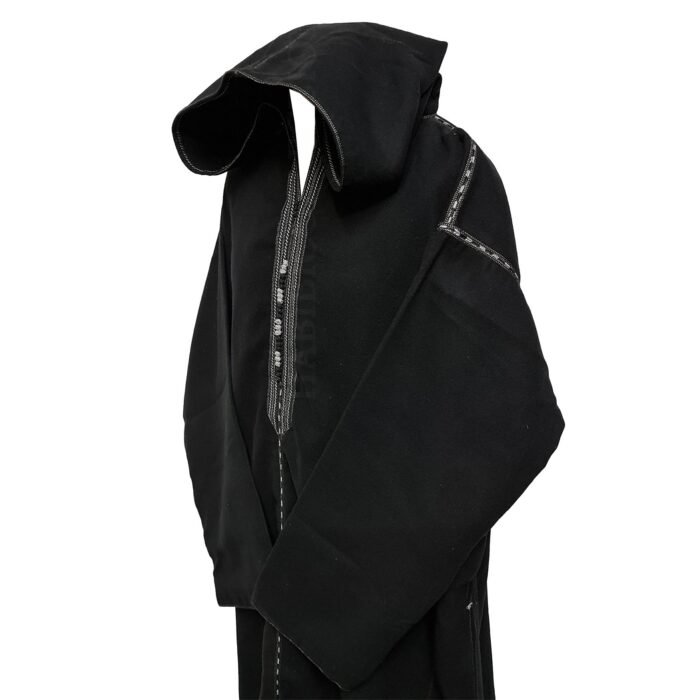 Swcshwl Msl034 Moroccan Winter Cashmere Wool Blend Black Hooded Jubba Thobe Djellaba (1)