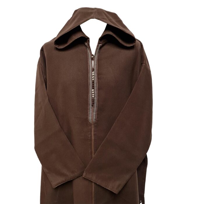 Swcshwl Msl038 Super Warm Brown Moroccan Winter Cashmere Wool Blend Hooded Thobe Djellaba(6)