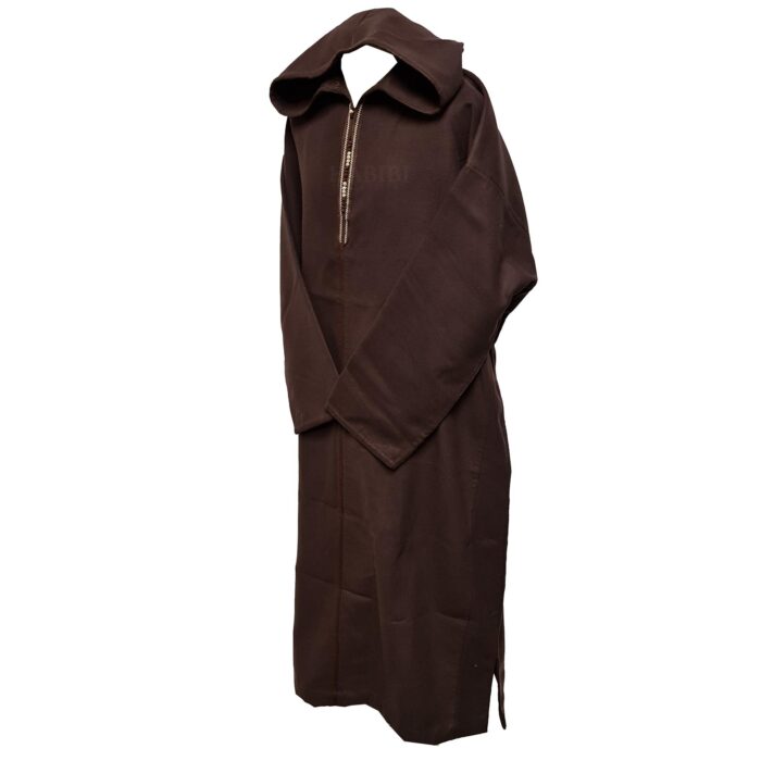 Swcshwl Msl039 Moroccan Winter Cashmere Wool Blend Brown Hooded Jubba Thobe Djellaba Msl039 (3)