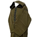 Swcshwl Msl048 Moroccan Winter Cashmere Wool Blend Olive Green Hooded Jubba Thobe Djellaba(3)