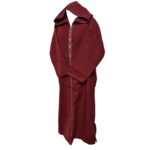 Swcshwl Msl051 Moroccan Winter Cashmere Wool Blend Maroon Hooded Jubba Thobe Djellaba (3)