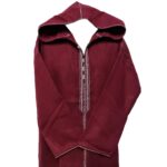 Swcshwl Msl052 Burgundy Winter Cashmere Wool Blend Maroon Hooded Jubba Thobe Djellaba (2)