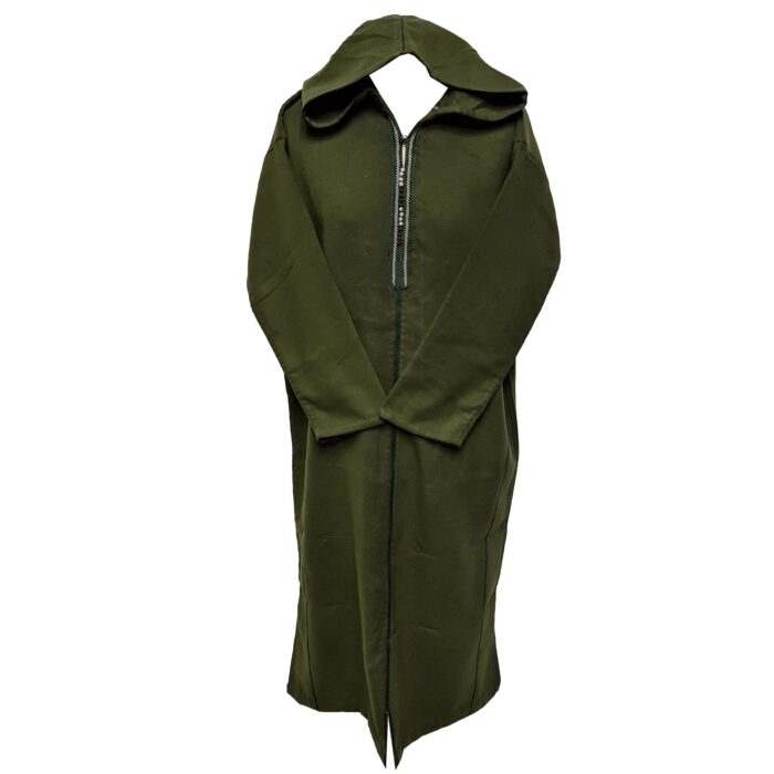 Swcshwl Msl055 Moroccan Winter Cashmere Wool Blend Olive Green Hooded Jubba Thobe Djellaba (1)