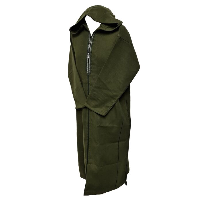 Swcshwl Msl055 Moroccan Winter Cashmere Wool Blend Olive Green Hooded Jubba Thobe Djellaba (3)