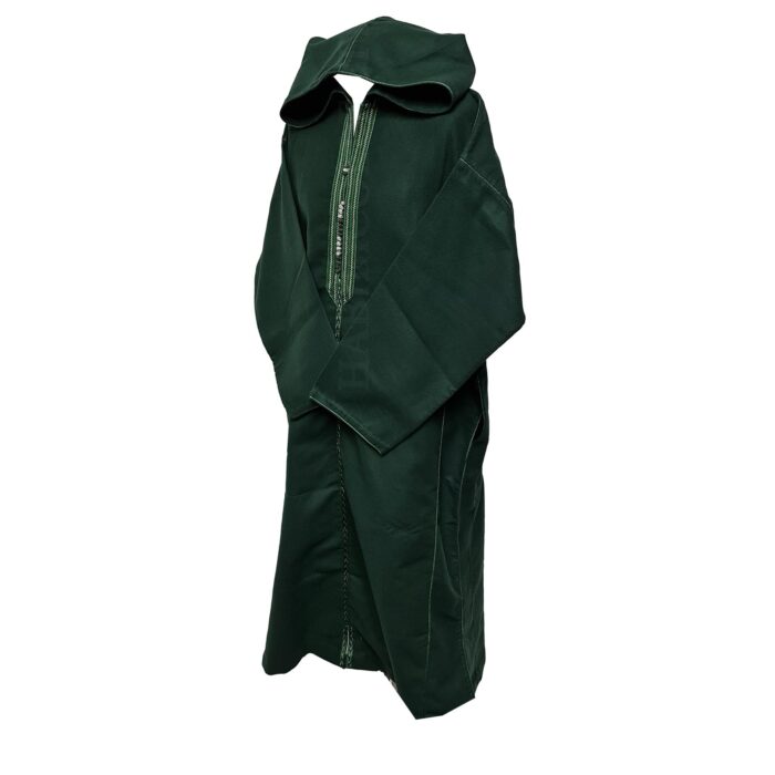 Swcshwl Msl059 Moroccan Winter Cashmere Wool Blend Green Hooded Jubba Thobe Djellaba (2)