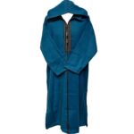 Swcshwl Msl064 Moroccan Winter Cashmere Wool Blend Turquoise Hooded Jubba Thobe Djellaba