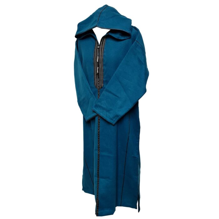 Swcshwl Msl064 Moroccan Winter Cashmere Wool Blend Turquoise Hooded Jubba Thobe Djellaba (3)