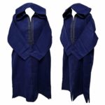 Swcshwl Msl065 Moroccan Winter Cashmere Wool Blend Blue Hooded Jubba Thobe Djellaba