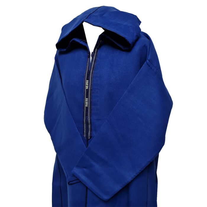 Swcshwl Msl066 Moroccan Winter Cashmere Wool Blend Royal Blue Hooded Jubba Thobe Djellaba (1)