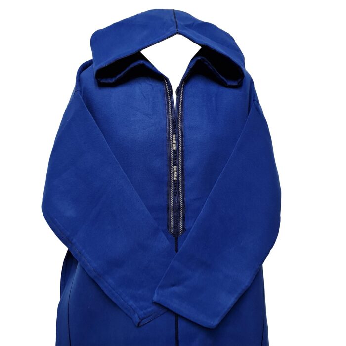 Swcshwl Msl066 Moroccan Winter Cashmere Wool Blend Royal Blue Hooded Jubba Thobe Djellaba (2)