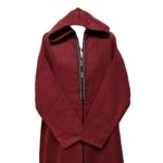 Swcshwl Msl069 Moroccan Winter Cashmere Wool Blend Maroon Hooded Jubba Thobe Djellaba (1)