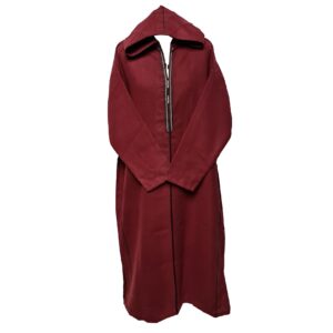 Swcshwl Msl069 Moroccan Winter Cashmere Wool Blend Maroon Hooded Jubba Thobe Djellaba (4)