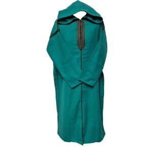 Swcshwl Msl077 Moroccan Winter Cashmere Wool Blend Turquoise Hooded Jubba Thobe Djellaba