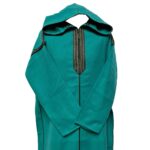 Swcshwl Msl077 Moroccan Winter Cashmere Wool Blend Turquoise Hooded Jubba Thobe Djellaba (8)