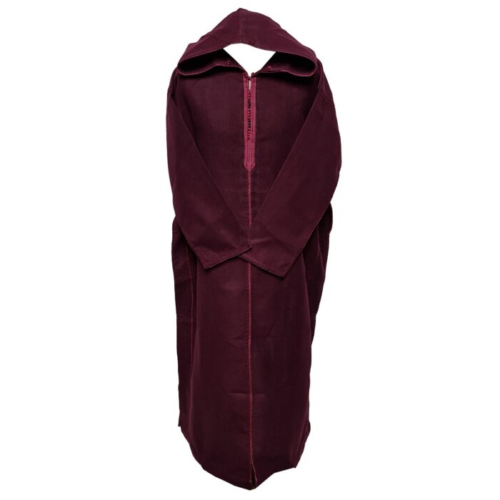 Swcshwl Msl091 Moroccan Winter Cashmere Wool Blend Burgundy Hooded Jubba Thobe Djellaba (1)