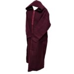 Swcshwl Msl091 Moroccan Winter Cashmere Wool Blend Burgundy Hooded Jubba Thobe Djellaba (3)