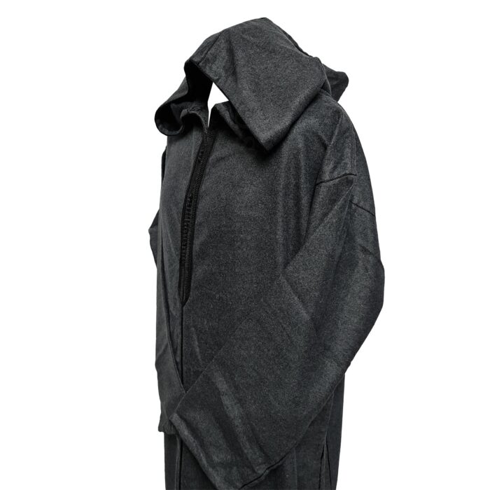 Swcshwl021 Oversized Grey Winter Cashmere Wool Blend Hooded Long Sleeves Thobe Djelleba Habibi Collections 162026