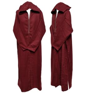 Swcshwl027 Oversized Maroon Winter Cashmere Wool Blend Hooded Long Sleeves Thobe Djelleba Habibi Collections 160815