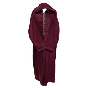 Swcshwl031 Oversized Maroon Winter Cashmere Wool Blend Hooded Long Sleeves Thobe Djelleba Habibi Collections 160217