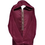Swcshwl031 Oversized Maroon Winter Cashmere Wool Blend Hooded Long Sleeves Thobe Djelleba Habibi Collections 160224