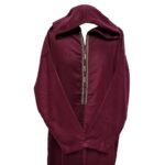 Swcshwl031 Oversized Maroon Winter Cashmere Wool Blend Hooded Long Sleeves Thobe Djelleba Habibi Collections 160231