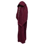 Swcshwl031 Oversized Maroon Winter Cashmere Wool Blend Hooded Long Sleeves Thobe Djelleba Habibi Collections 160249