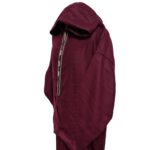 Swcshwl031 Oversized Maroon Winter Cashmere Wool Blend Hooded Long Sleeves Thobe Djelleba Habibi Collections 160253