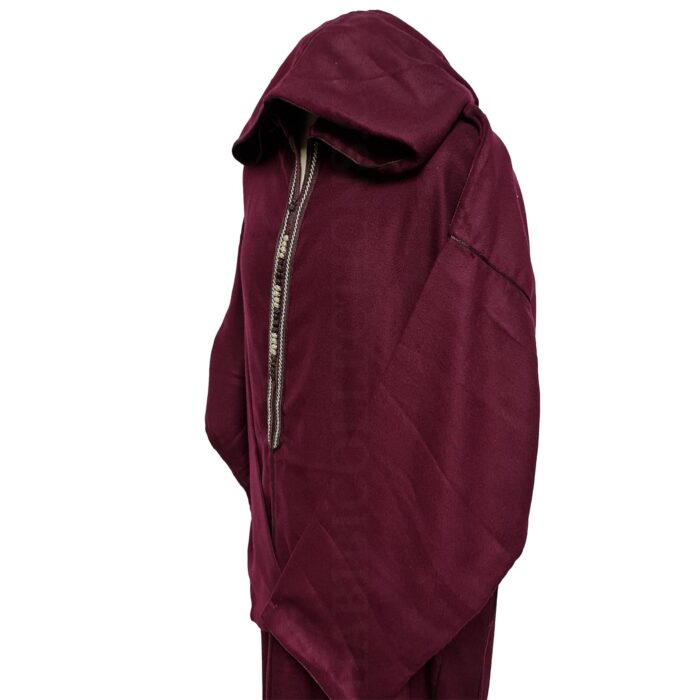 Swcshwl031 Oversized Maroon Winter Cashmere Wool Blend Hooded Long Sleeves Thobe Djelleba Habibi Collections 160253