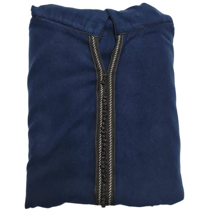 Swcshwlwpc 022024 Moroccan Winter Cashmere Wool Blend Navy Blue Hooded Jubba Thobe Djellaba (6)