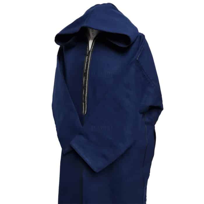 Swcshwlwpc 022024 Moroccan Winter Cashmere Wool Blend Navy Blue Hooded Jubba Thobe Djellaba (9)