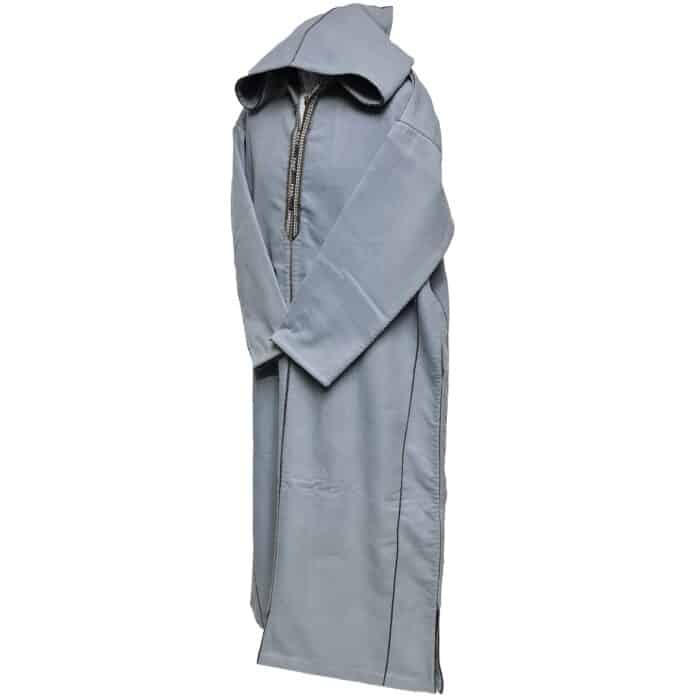 Swcshwlwpc 2024aa Moroccan Winter Cashmere Wool Blend Light Grey Hooded Jubba Thobe Djellaba (5)