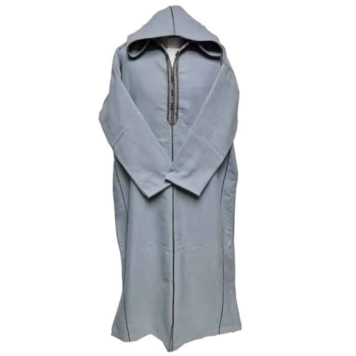 Swcshwlwpc 2024aa Moroccan Winter Cashmere Wool Blend Light Grey Hooded Jubba Thobe Djellaba (7)