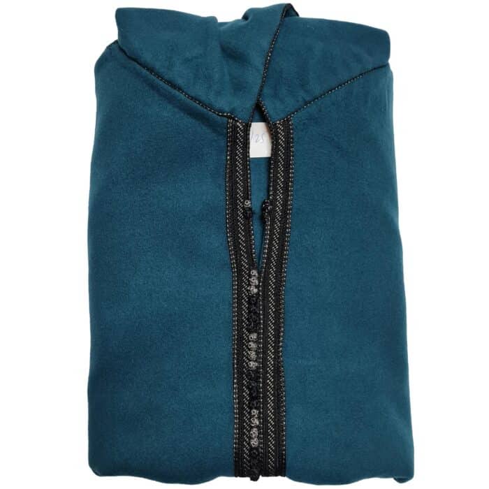 Swcshwlwpc Teal Super Warm Teal Moroccan Winter Cashmere Wool Blend Hooded Thobe Djellaba
