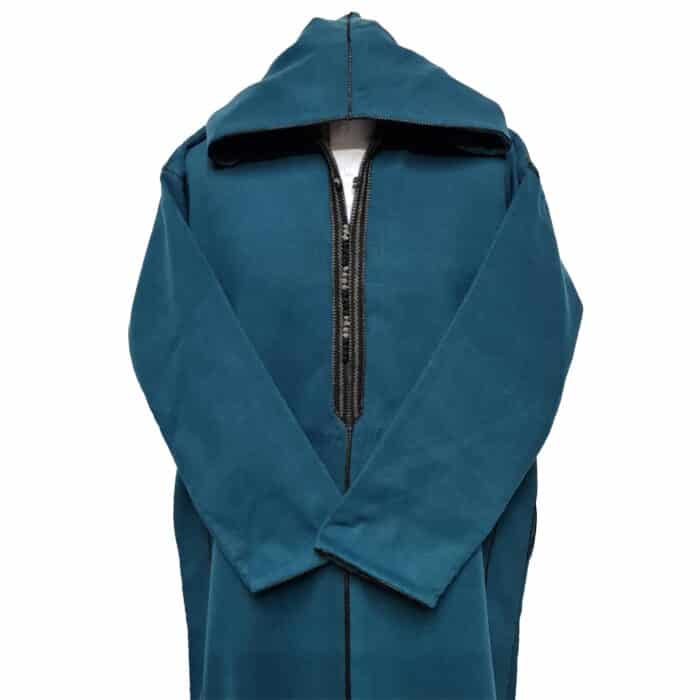 Swcshwlwpc Teal Super Warm Teal Moroccan Winter Cashmere Wool Blend Hooded Thobe Djellaba (7)