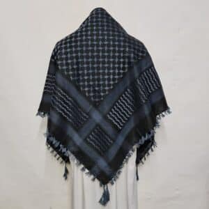 Shemagh Arab Head Scarf Wrap Arafat Keffiyeh Yashmagh Black Grey+fringes