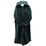 Super Warm Dark Green Moroccan Winter Cashmere Wool Blend Hooded Thobe Djellaba (2)