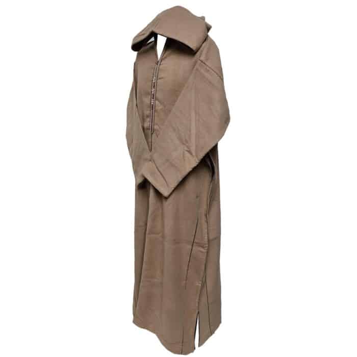 Super Warm Moroccan Winter Cashmere Wool Blend Beige Hooded Thobe Djellaba (8)