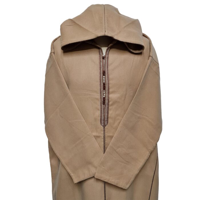 Super Warm Moroccan Winter Cashmere Wool Blend Beige Hooded Thobe Jubba Djellaba (19)